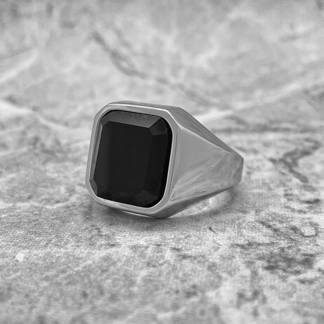 Signet CZ Plateado - Talla  8